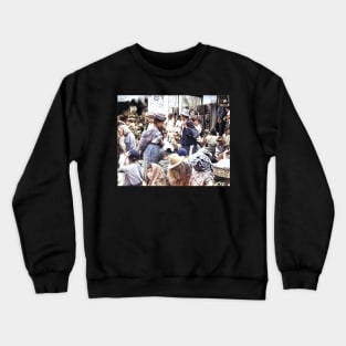 Vintage colorized photo of solola market Crewneck Sweatshirt